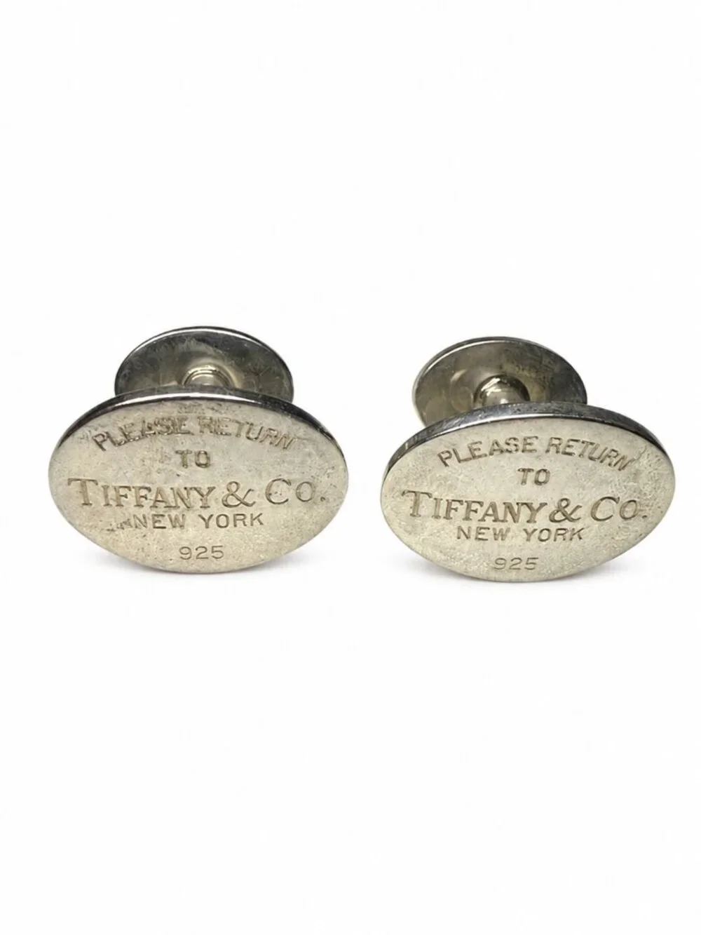 Tiffany & Co. Return to Tiffany Oval Tag Sterling Silver 925 Cufflinks